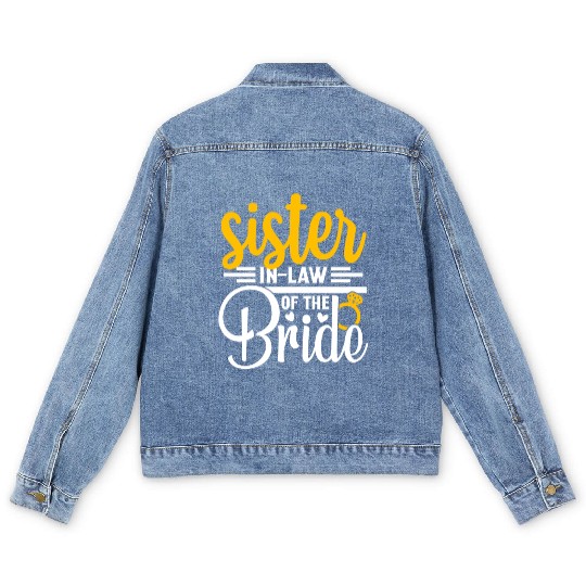 Sister in Law Of The Bride Wedding Party Matching Men's Denim Jackets