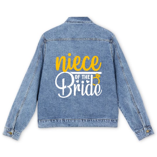 Niece Of The Bride Wedding Party Matching Gift Men's Denim Jackets
