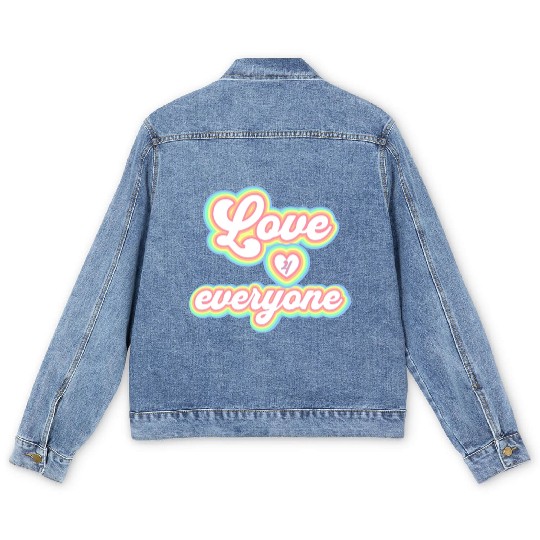 Rainbow unisex love for everyone Men's Denim Jackets
