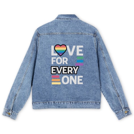 Rainbow unisex love for everyone Men's Denim Jackets