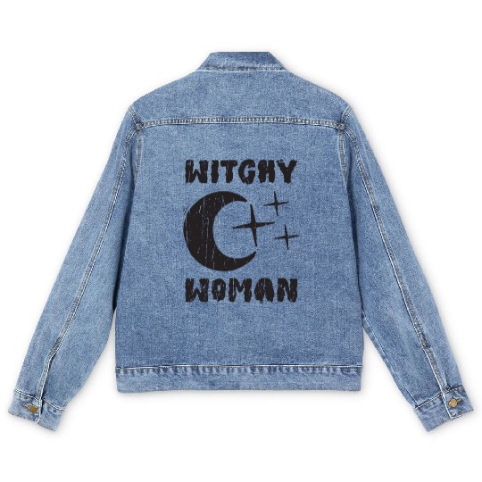Witchy Woman - magic halloween Men's Denim Jackets