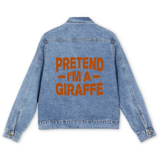 Pretend I'm A Giraffe Easy Lazy Halloween Costume Men's Denim Jackets