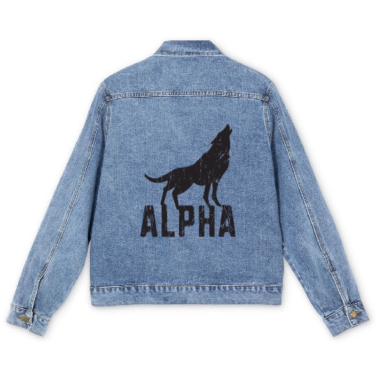 Alpha - wolf lover Men's Denim Jackets