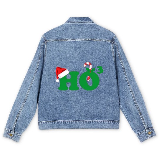Ho Ho Ho Cubed Christmas Math Men's Denim Jackets