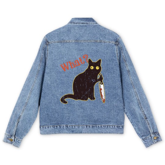 What - cat owner Men's Denim Jackets