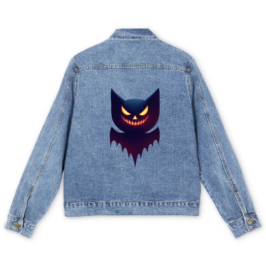 Bat Pumpkin Halloween Men's Denim Jackets
