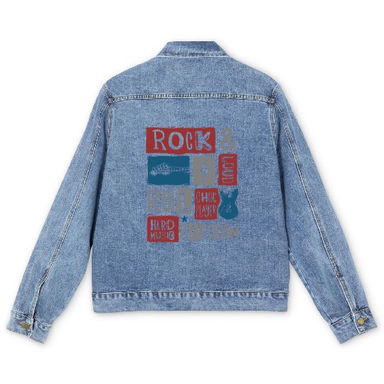 rock music guitar player Men's Denim Jackets