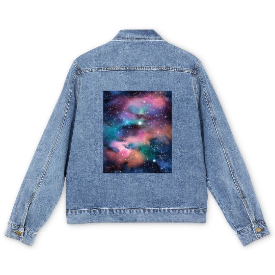 Space astronaut science planets astronomy design Men's Denim Jackets