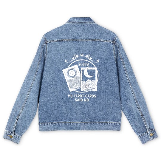 Moon Sun Tarot Card Said No Halloween Men's Denim Jackets