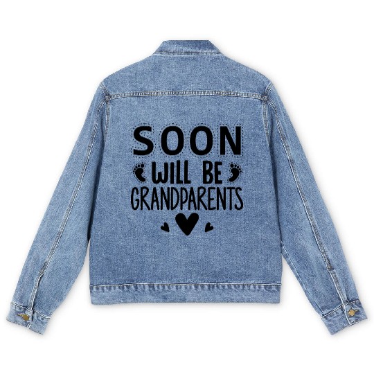 We will become Grandparents, Be Grandparents Men's Denim Jackets