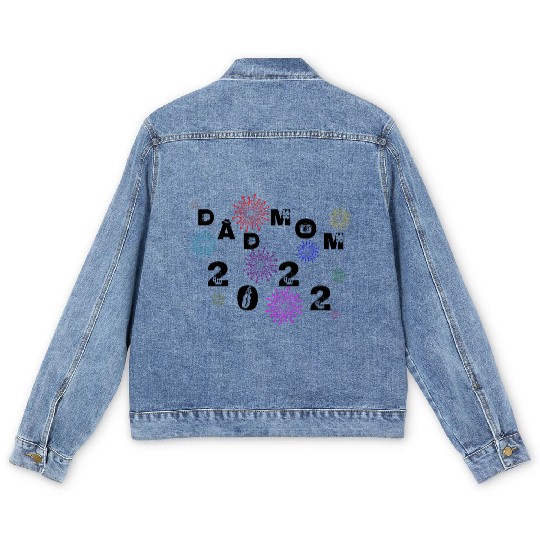 Dad and mom 2022 party funny birthday fireworks Men's Denim Jackets