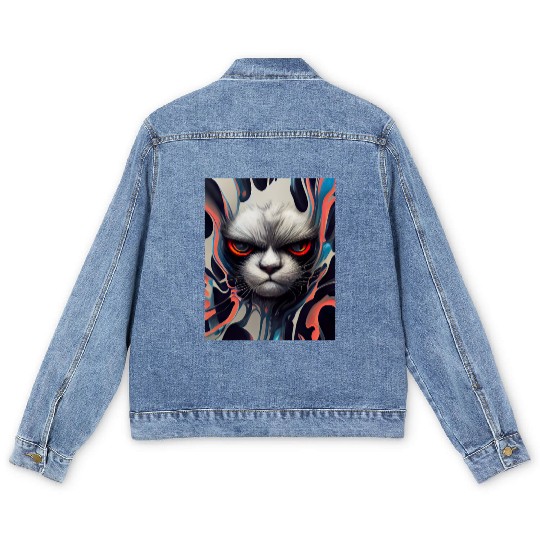 Angry Cat Men's Denim Jackets