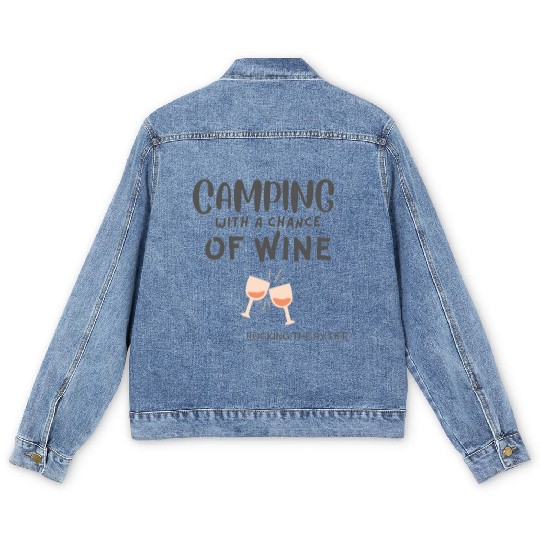 Camping With a Chance of Wine Men's Denim Jackets