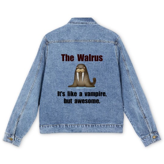 Walrus Vampire Funny Men's Denim Jackets