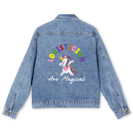 Logistician Are Magical Logistics Unicorn Lover Men's Denim Jackets