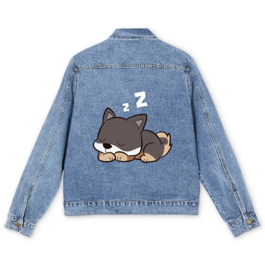 Shikoku Dog Sleeping Kochi-Ken Dog Japan Shikoku Men's Denim Jackets