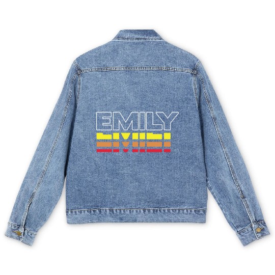 Emily First Name Funny Vintage Sunset Emily Men's Denim Jackets