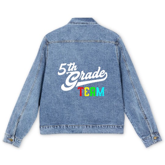 5Th Grade Team Baseball Style Teacher Team Men's Denim Jackets