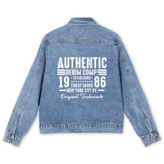 New York City Born In 1986 Vintage Birthday Men's Denim Jackets