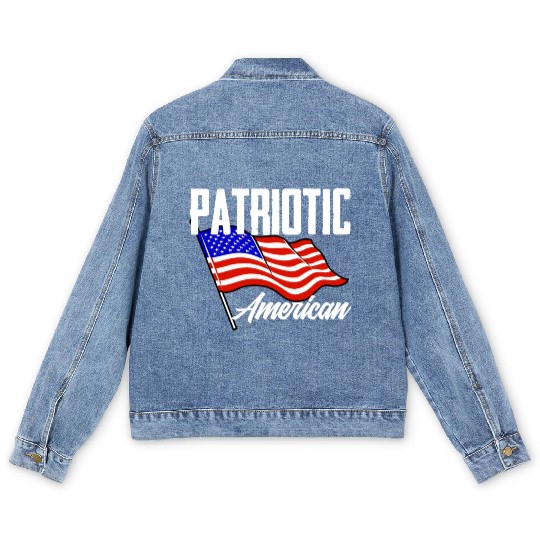Patriotic American America US Flag USA 4th July Men's Denim Jackets