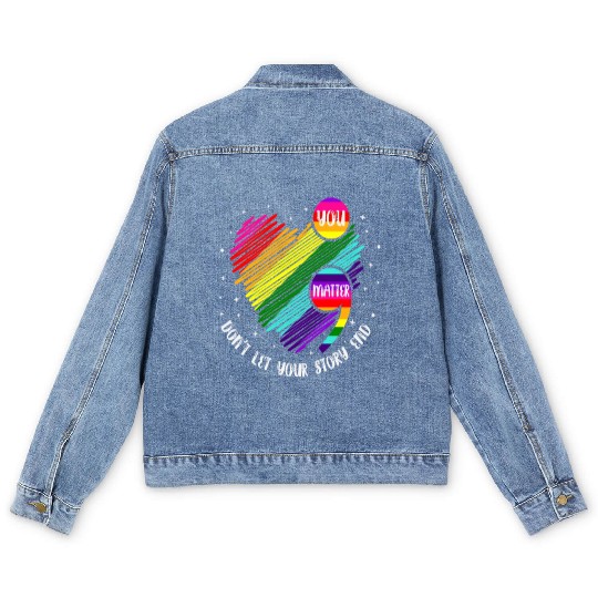 You Matter Don't Let Your Story End Men's Denim Jackets