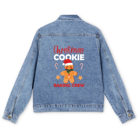 Christmas Cookie Baking Crew Men's Denim Jackets