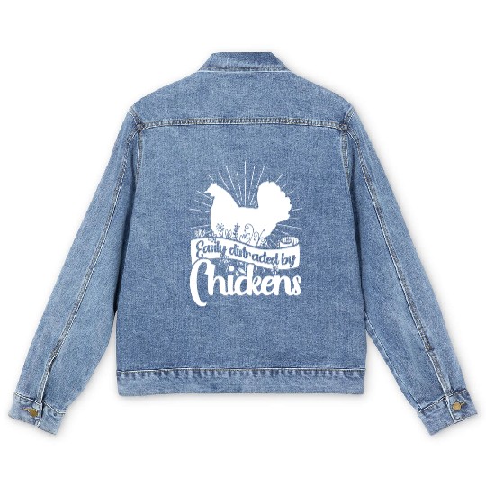 Chickens Rooster Chicken Farmer Hen Poultry Cock Men's Denim Jackets