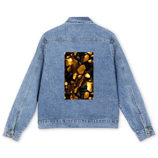 Gold nuggets Men's Denim Jackets