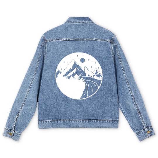 Wolf on the Mountain Men's Denim Jackets