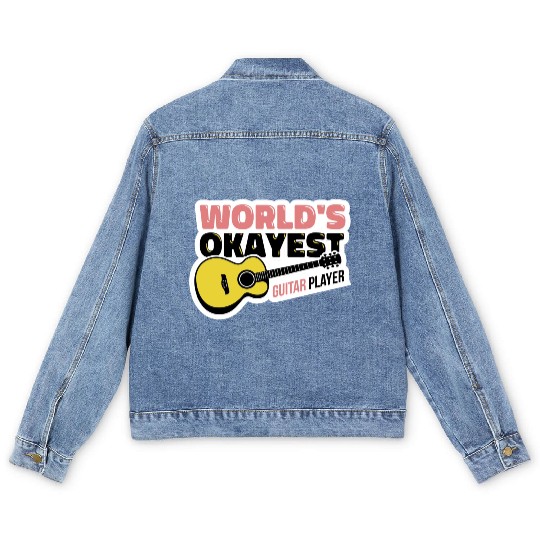 world's okayest guitar player Men's Denim Jackets