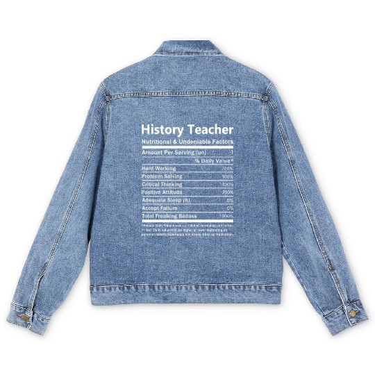 History Teacher Men's Denim Jackets - Nutritional And Undeniab