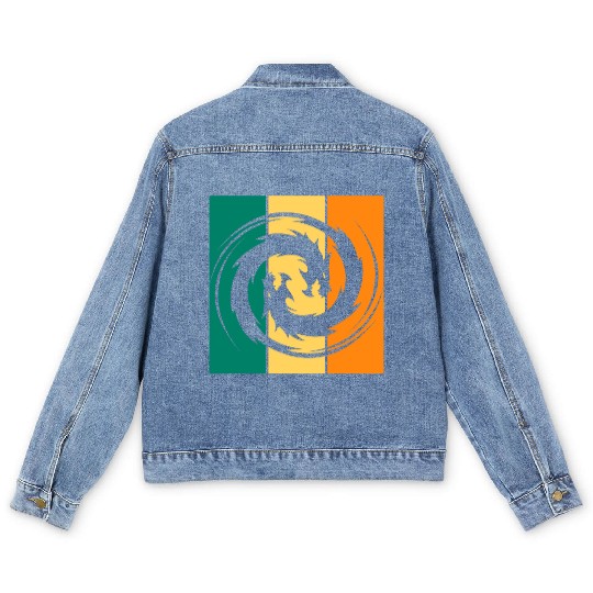 Dragon Ying Yang Men's Denim Jackets