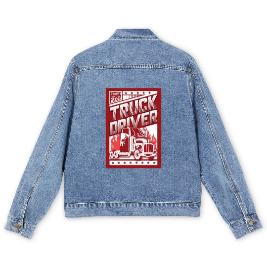 Truck Driver, Truck driving Men's Denim Jackets