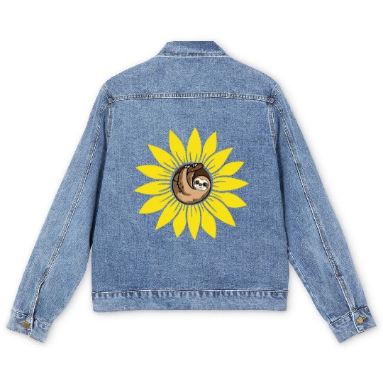 Sloth Sunflower Men's Denim Jackets