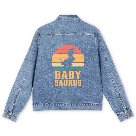 Baby Saurus Newborn Baby Dino Baby Dinosaur Babysa Men's Denim Jackets