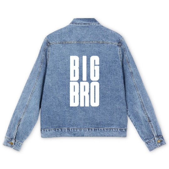 Big Bro Siblings Men Kids Adult Fraternity Frat Men's Denim Jackets
