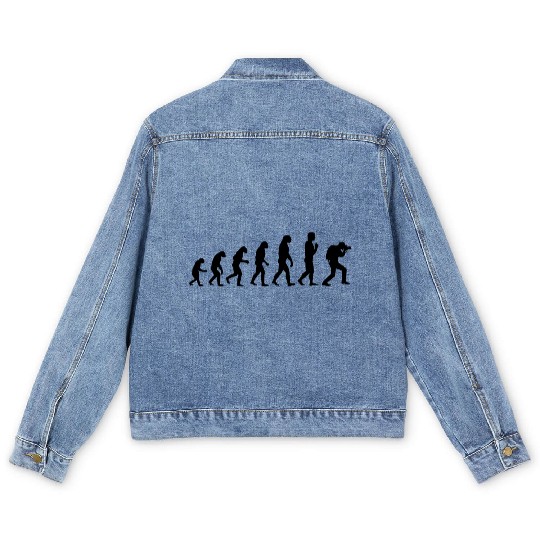 Cool Photographer Evolution Funny Photo Taker Came Men's Denim Jackets