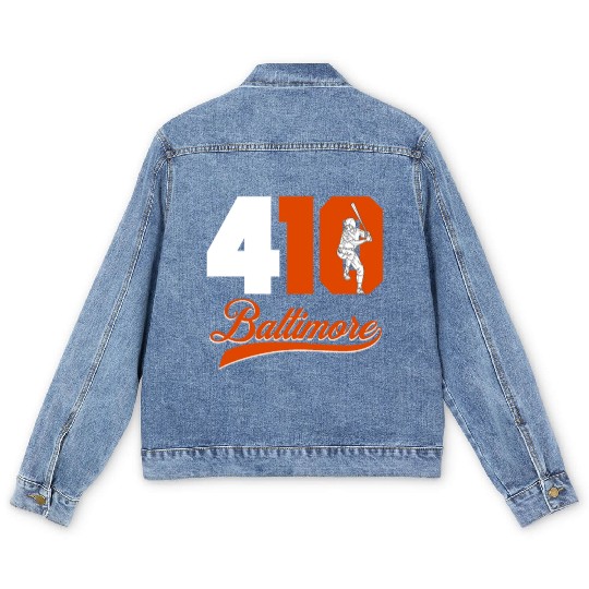 Baltimore baseball area code 410 Men's Denim Jackets