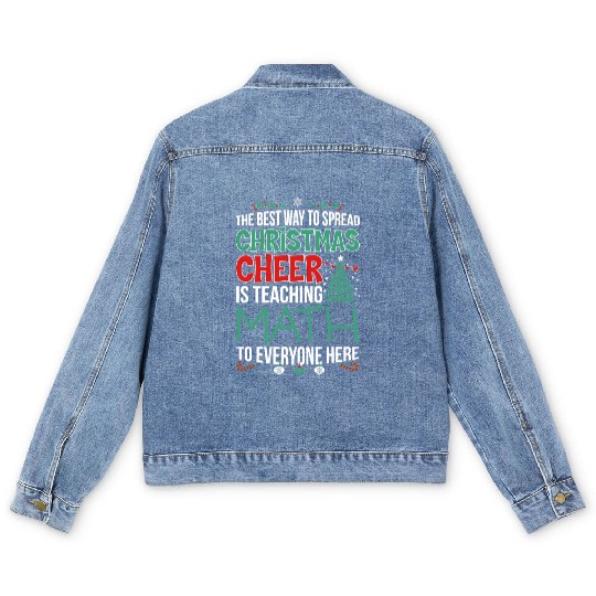 Math Teacher Christmas Cheer Men's Denim Jackets