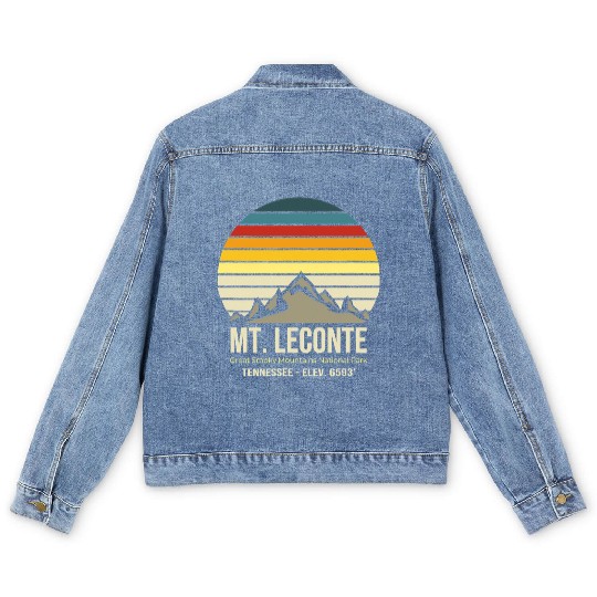 Mt LeConte Great Smoky Mountains Vintage Tennessee Men's Denim Jackets