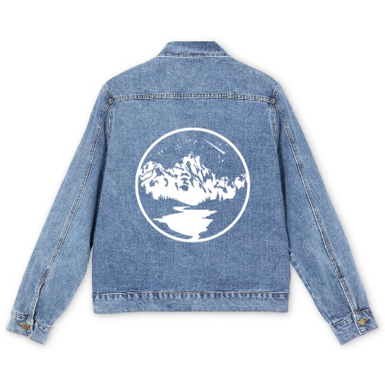 Nature Lover Midnight Sky Hiking Camping Outdoor Men's Denim Jackets