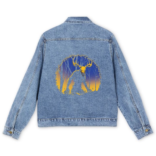 Wendigo Folk Creature Forest Cryptid Halloween Men's Denim Jackets