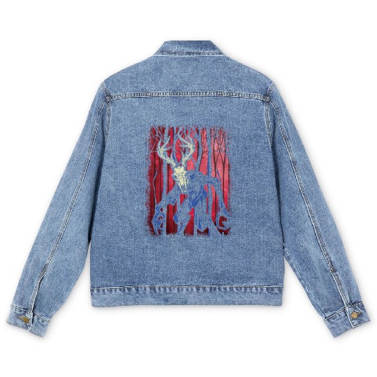 Wendigo Folk Creature Forest Halloween Cryptid Men's Denim Jackets