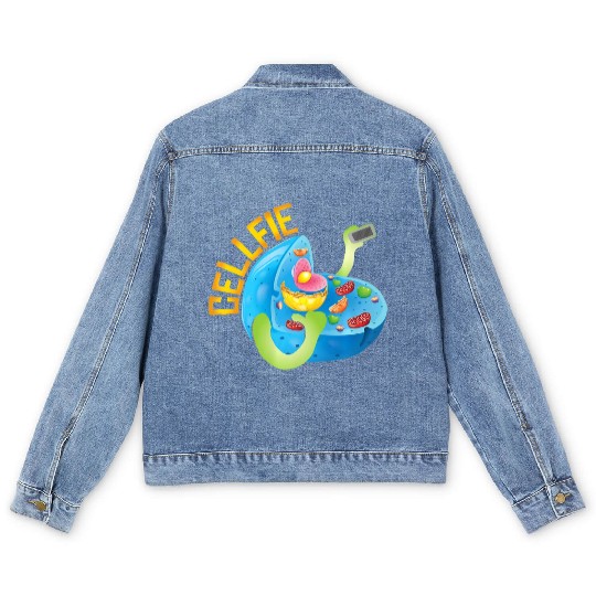 Science Teacher Cellfie funny biology nature Men's Denim Jackets