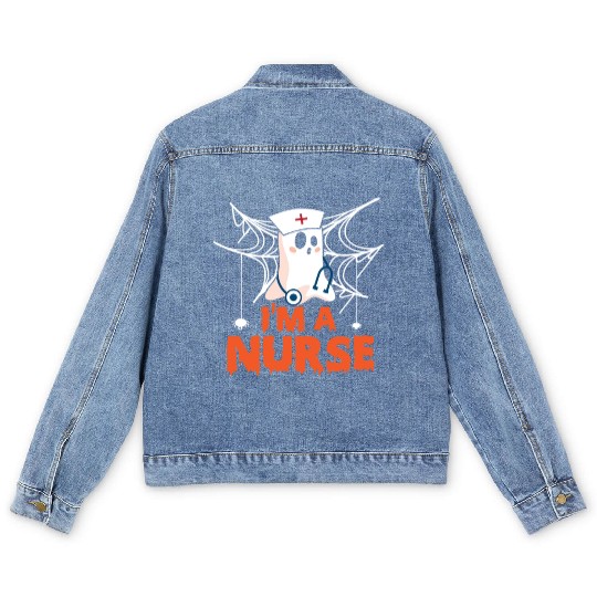 I am a nurse ghost Men's Denim Jackets