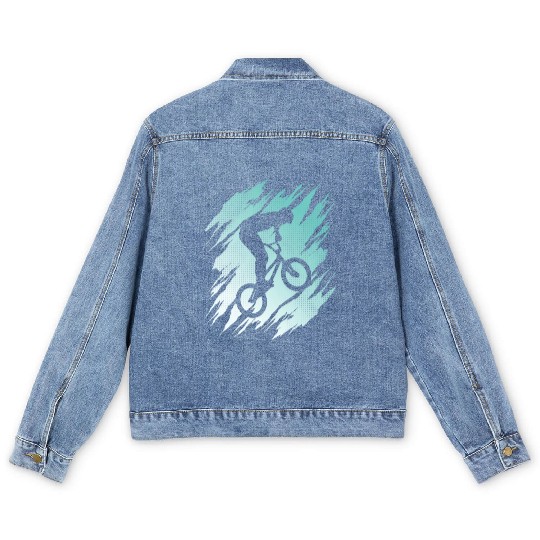 BMX Bike Bicycle Design Riders Cycling BMX Men's Denim Jackets