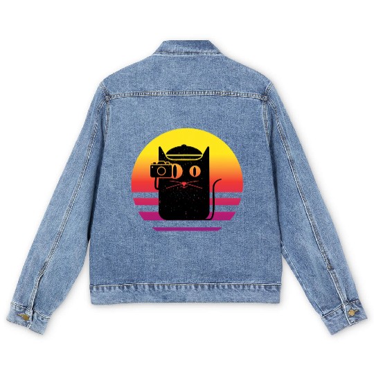 Camera Photography Retro Photo for Photographer Men's Denim Jackets