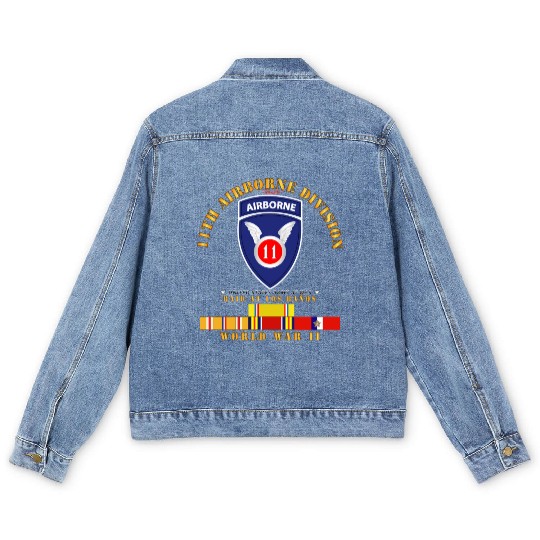 11th Airborne Division Raid at Los Baños WWII wPAC Men's Denim Jackets
