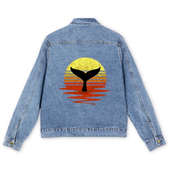 Save The Whales Nautical Ocean Killer Whale Sea Co Men's Denim Jackets