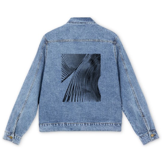 Abstract Curved Curves Lines Men's Denim Jackets